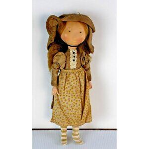 Holly Hobbie CARRIE Vinyl Doll Brown Dress Vintage 1974 Knickerbocker Doll 10"